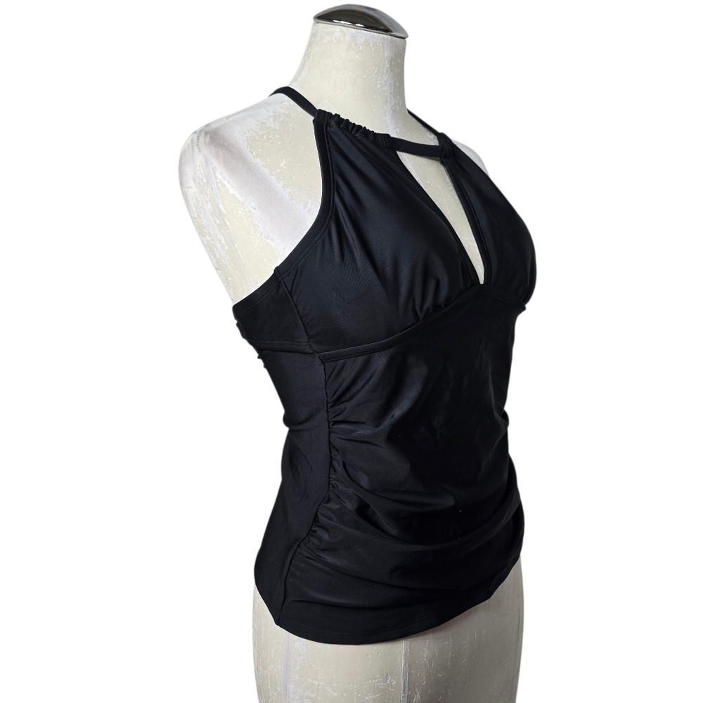 NWT Kona Sol Black Cut Out Criss Cross Tankini S - Picture 2 of 5